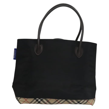 Burberrys Blue Label Hand Bag Nylon Black Auth 111813 - 0