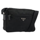 PRADA Shoulder Bag Nylon Black Silver Auth 111866-1