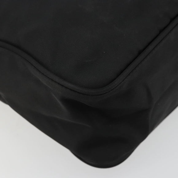 PRADA Shoulder Bag Nylon Black Silver Auth 111866