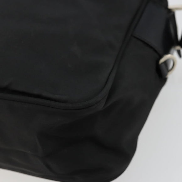 PRADA Shoulder Bag Nylon Black Silver Auth 111866