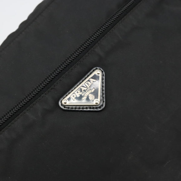 PRADA Shoulder Bag Nylon Black Silver Auth 111866