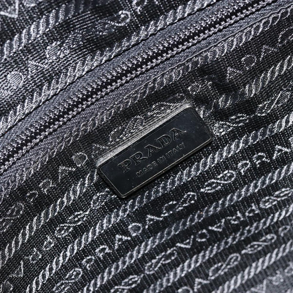 PRADA Shoulder Bag Nylon Black Silver Auth 111866