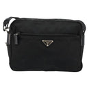 PRADA Shoulder Bag Nylon Black Silver Auth 111866-13