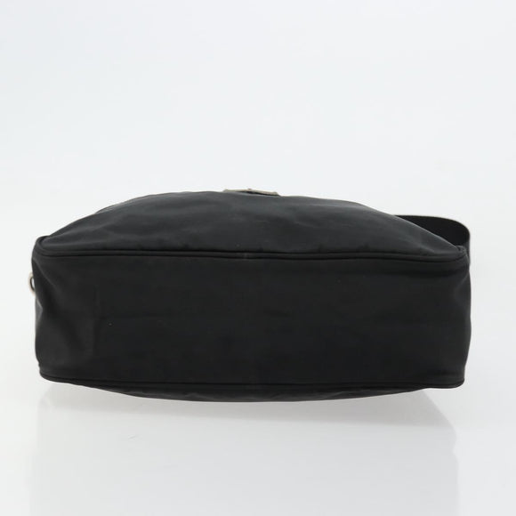 PRADA Shoulder Bag Nylon Black Silver Auth 111866