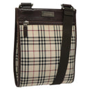 BURBERRY Nova Check Shoulder Bag Canvas Beige Auth 111876-1