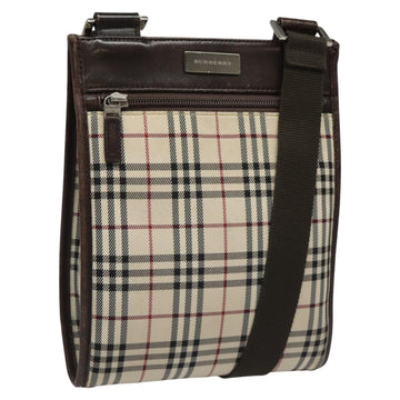 BURBERRY Nova Check Shoulder Bag Canvas Beige Auth 111876