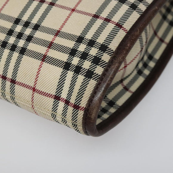 BURBERRY Nova Check Shoulder Bag Canvas Beige Auth 111876