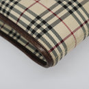 BURBERRY Nova Check Shoulder Bag Canvas Beige Auth 111876-9