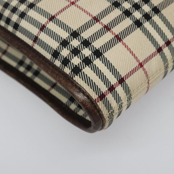 BURBERRY Nova Check Shoulder Bag Canvas Beige Auth 111876