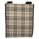 BURBERRY Nova Check Shoulder Bag Canvas Beige Auth 111876-2