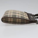 BURBERRY Nova Check Shoulder Bag Canvas Beige Auth 111876-3