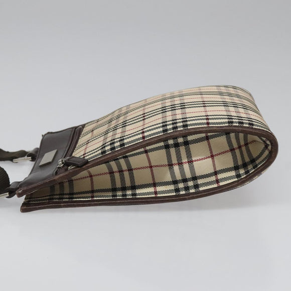 BURBERRY Nova Check Shoulder Bag Canvas Beige Auth 111876