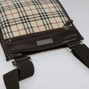BURBERRY Nova Check Shoulder Bag Canvas Beige Auth 111876-6