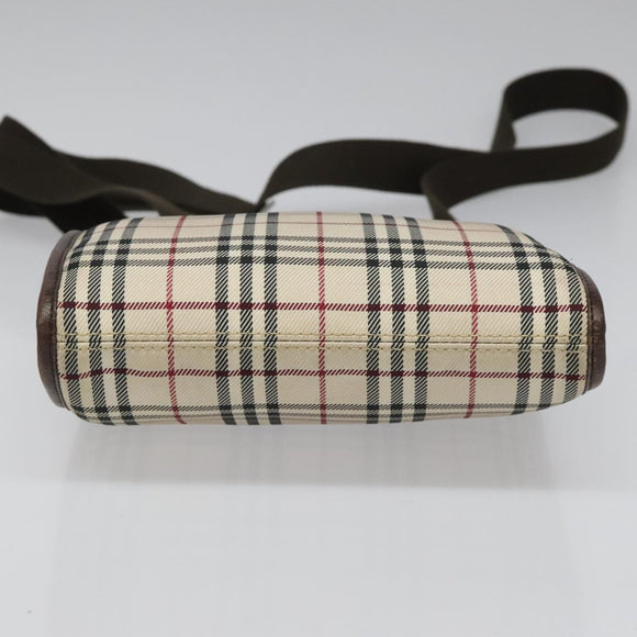 BURBERRY Nova Check Shoulder Bag Canvas Beige Auth 111876