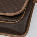 CELINE Macadam Canvas Shoulder Bag PVC Leather Brown Gold Auth 111880-15