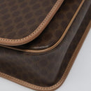 CELINE Macadam Canvas Shoulder Bag PVC Leather Brown Gold Auth 111880-16