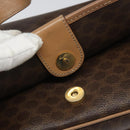 CELINE Macadam Canvas Shoulder Bag PVC Leather Brown Gold Auth 111880-8
