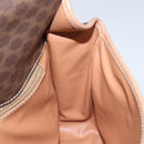 CELINE Macadam Canvas Shoulder Bag PVC Leather Brown Gold Auth 111880-20