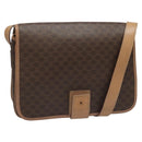 CELINE Macadam Canvas Shoulder Bag PVC Leather Brown Gold Auth 111880-1