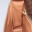 CELINE Macadam Canvas Shoulder Bag PVC Leather Brown Gold Auth 111880-21