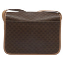 CELINE Macadam Canvas Shoulder Bag PVC Leather Brown Gold Auth 111880-2