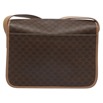 CELINE Macadam Canvas Shoulder Bag PVC Leather Brown Gold Auth 111880 - 0