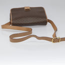 CELINE Macadam Canvas Shoulder Bag PVC Leather Brown Gold Auth 111880-7