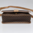 CELINE Macadam Canvas Shoulder Bag PVC Leather Brown Gold Auth 111880-5