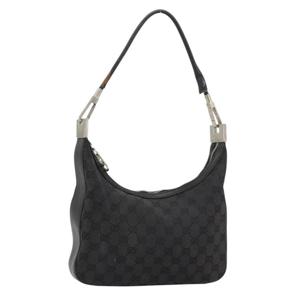 GUCCI GG Canvas Shoulder Bag Black 001 3812 Auth 111937