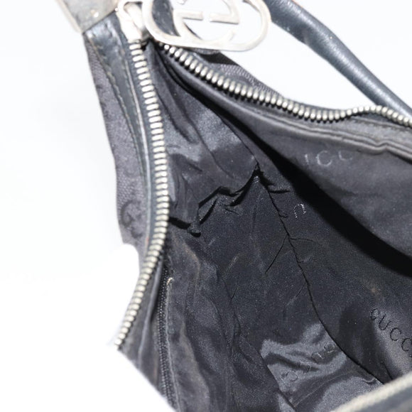 GUCCI GG Canvas Shoulder Bag Black 001 3812 Auth 111937