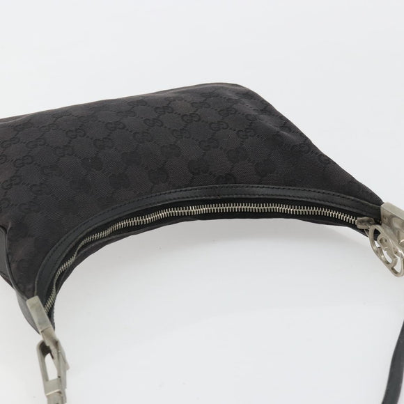 GUCCI GG Canvas Shoulder Bag Black 001 3812 Auth 111937