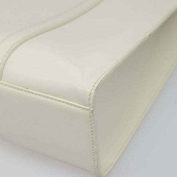 PRADA Hand Bag Patent leather White Auth 112079