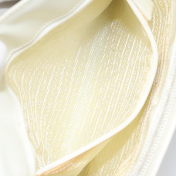 PRADA Hand Bag Patent leather White Auth 112079