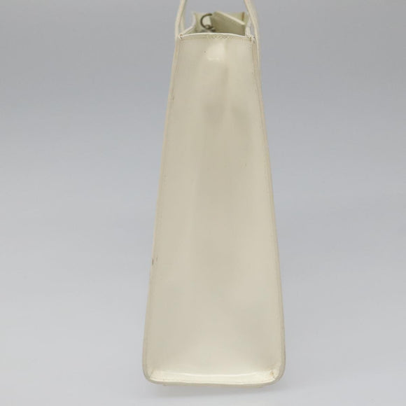 PRADA Hand Bag Patent leather White Auth 112079