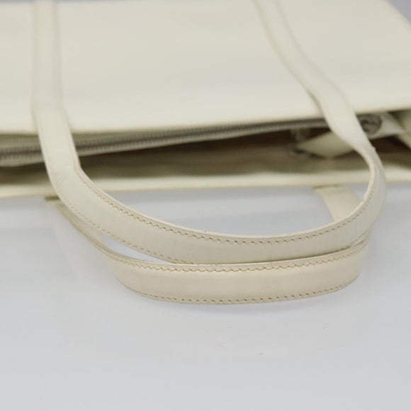 PRADA Hand Bag Patent leather White Auth 112079