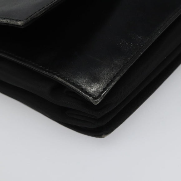 PRADA Hand Bag Nylon Leather Black Auth 112080
