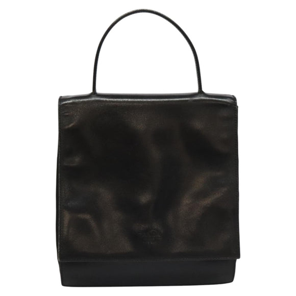 PRADA Hand Bag Nylon Leather Black Auth 112080