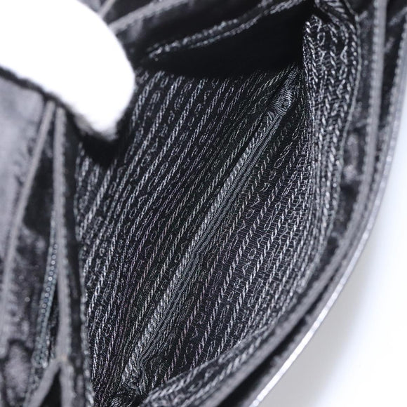 PRADA Hand Bag Nylon Leather Black Auth 112080