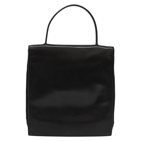 PRADA Hand Bag Nylon Leather Black Auth 112080