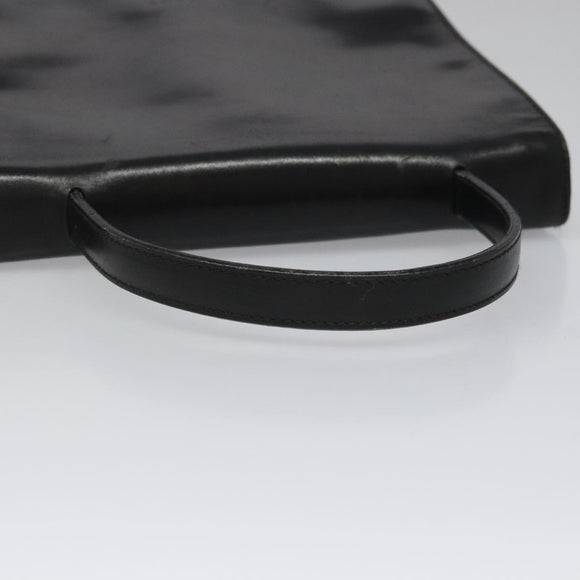 PRADA Hand Bag Nylon Leather Black Auth 112080