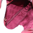 CARTIER Shoulder Bag Leather Red Gold Auth 112095-11