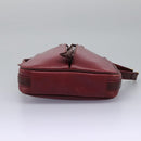 CARTIER Shoulder Bag Leather Red Gold Auth 112095-5