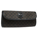 CELINE Macadam Canvas Pouch PVC Leather Black Auth 112106-1
