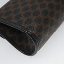 CELINE Macadam Canvas Pouch PVC Leather Black Auth 112106-11