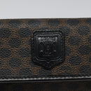 CELINE Macadam Canvas Pouch PVC Leather Black Auth 112106-12