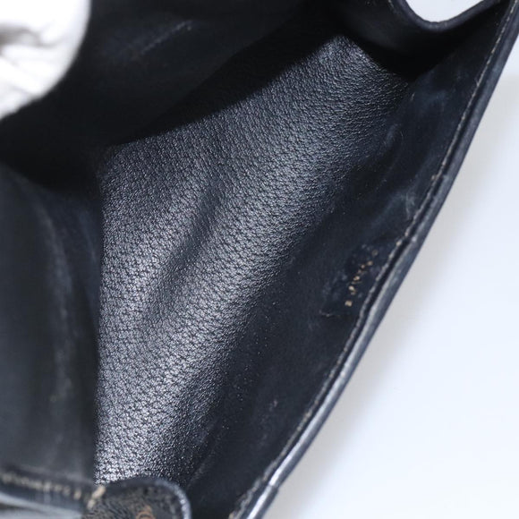 CELINE Macadam Canvas Pouch PVC Leather Black Auth 112106