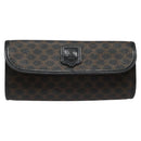 CELINE Macadam Canvas Pouch PVC Leather Black Auth 112106-2