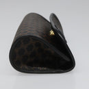 CELINE Macadam Canvas Pouch PVC Leather Black Auth 112106-4