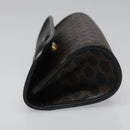 CELINE Macadam Canvas Pouch PVC Leather Black Auth 112106-5