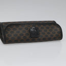 CELINE Macadam Canvas Pouch PVC Leather Black Auth 112106-6